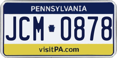 PA license plate JCM0878