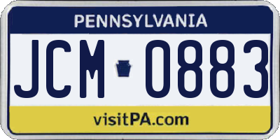 PA license plate JCM0883