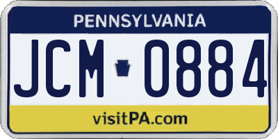 PA license plate JCM0884