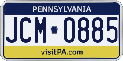 PA license plate JCM0885