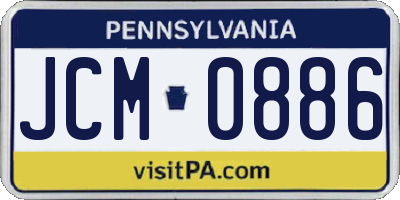 PA license plate JCM0886