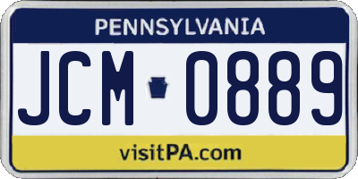 PA license plate JCM0889