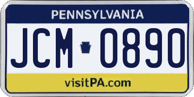 PA license plate JCM0890