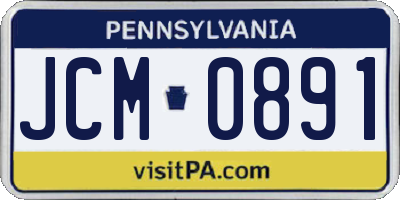 PA license plate JCM0891