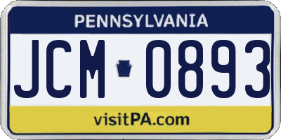 PA license plate JCM0893