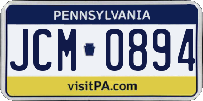 PA license plate JCM0894