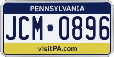 PA license plate JCM0896