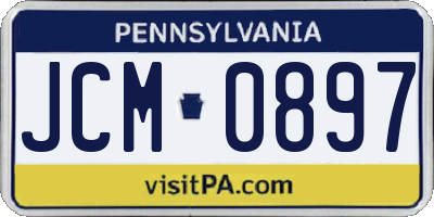 PA license plate JCM0897