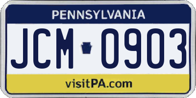 PA license plate JCM0903