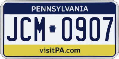 PA license plate JCM0907