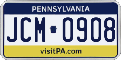 PA license plate JCM0908