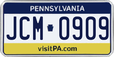 PA license plate JCM0909