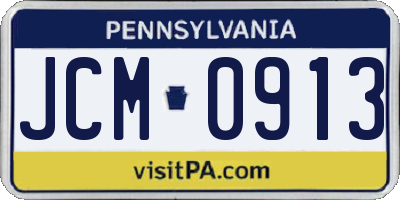PA license plate JCM0913