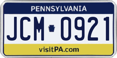PA license plate JCM0921