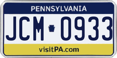 PA license plate JCM0933