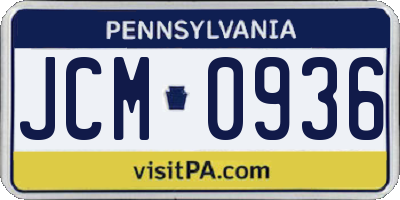 PA license plate JCM0936
