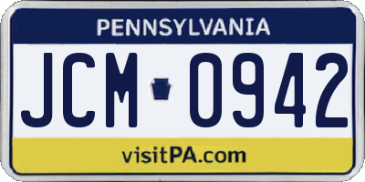 PA license plate JCM0942