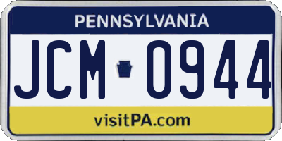 PA license plate JCM0944