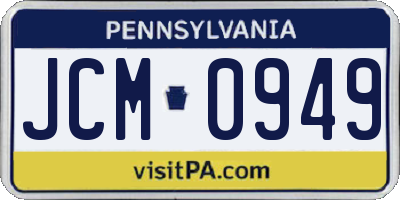 PA license plate JCM0949