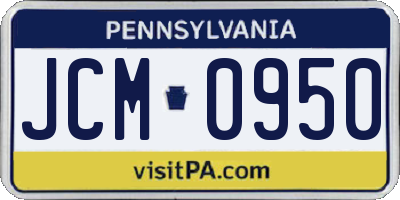 PA license plate JCM0950
