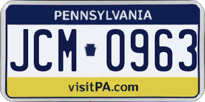 PA license plate JCM0963