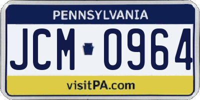 PA license plate JCM0964
