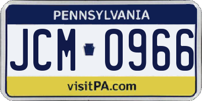 PA license plate JCM0966