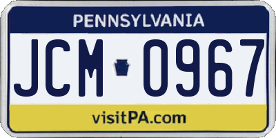 PA license plate JCM0967