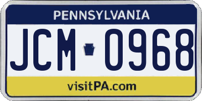 PA license plate JCM0968