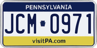 PA license plate JCM0971