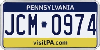 PA license plate JCM0974