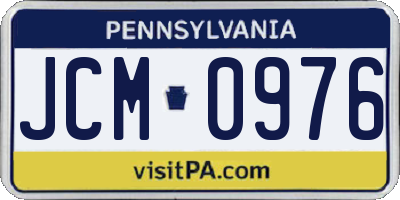 PA license plate JCM0976
