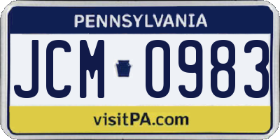 PA license plate JCM0983