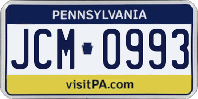 PA license plate JCM0993