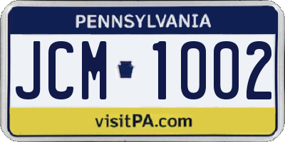 PA license plate JCM1002