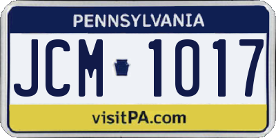 PA license plate JCM1017