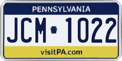 PA license plate JCM1022