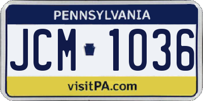 PA license plate JCM1036