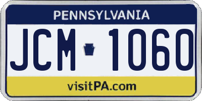 PA license plate JCM1060