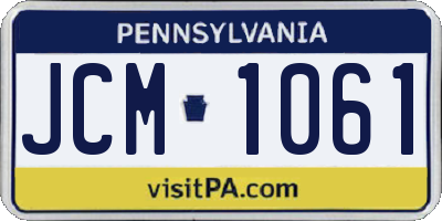 PA license plate JCM1061