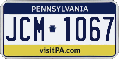 PA license plate JCM1067