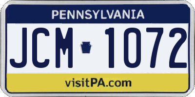 PA license plate JCM1072