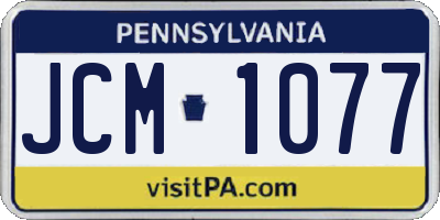 PA license plate JCM1077