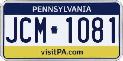 PA license plate JCM1081