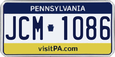 PA license plate JCM1086