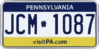 PA license plate JCM1087