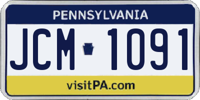 PA license plate JCM1091