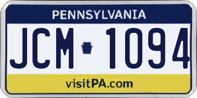 PA license plate JCM1094
