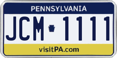 PA license plate JCM1111