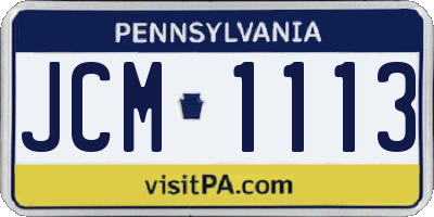 PA license plate JCM1113
